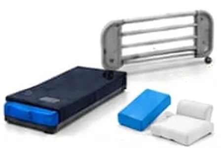 Pressure mattress, bed rails and positioning wedges