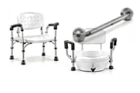 Shower chair, over toilet aid and grab rail